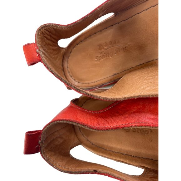Spring Step Women's Makeda Red Leather Closed Toe Sandals Sz EU 39/US 8-8.5 EUC - Picture 6 of 7